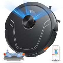 Honiture - Aspirateur Robot Laveur, 5000Pa Robot Aspirateur 3 en 1 avec Navigation Lidar 360° pour Enregistrer 5 Cartes, Idéal pour Poils d'animaux,