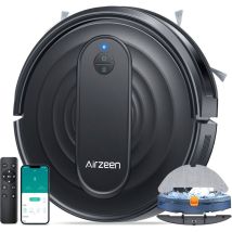 Airzeen Robot Aspirapolvere, 3 In 1 Robot Aspirapolvere 3000pa Alta Potenza Di Aspirazione Aspirapolvere Robot Silenzioso, App/wifi, 150 Min Autonomia