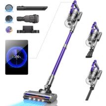 Honiture - Akku Staubsauge, 450 W/38 KPa Staubsauger Kabellos mit OLED-Display, 8 Animationsmodi, 55 Minuten, Aromatherapie, Akku Besenstaubsauger