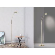 Led Stehlampe Leselampe dent Messing mit Dimmer - Höhe 150cm