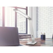 Led Schreibtischlampe geri Silber mit Dimmer, Warmweiß - Tageslichtweiß