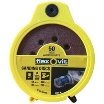 Hook & Loop Sanding Disc 125mm Assorted (Dispenser 50) - FLV747046