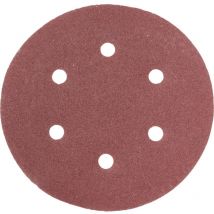 York - 150mm Hook-n-Loop Sanding Discs, 6 Hole P120 (Pk-50)- you get 10