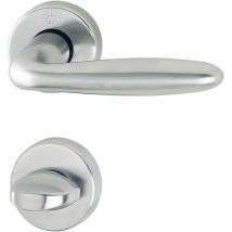 Hoppe - Drückergarnitur verona - auf Rosette wc, Messing verchromt matt