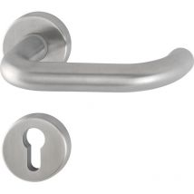 Maniglia Paris con rosone pz cilindro, in acciaio inox opaco, 3286366 - Hoppe