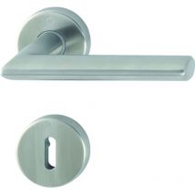 Maniglia Stoccolma con rosette bb colorato barba, in acciaio inox opaco, 3080747 - Hoppe