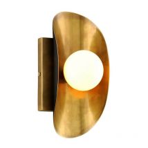 Hudson Valley Lighting - Hopper Applique da parete a 1 luce con accenti di bronzo in ottone vintage, vetro