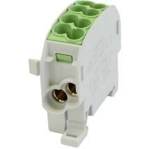 HoraeTec 080110-2-3 Borne de dérivation pour conduite principale pa, laiton gris clair (ral 7035), jaune, vert 1 pôle 1