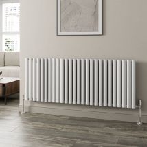 Galiflo - White Oval Column Designer Radiator Vertical Horizontal 600 x 1560mm Single Panel - White