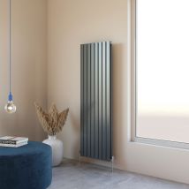 Vertical Radiator Flat Panel Designer Central Heating Anthracite Rads Double 1600x544mm - Acezanble