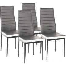4er Set Esszimmerstuhl, Stühle, Küchenstuhl, Hochlehner ,Wartezimmer Stuhl,grau+weiß