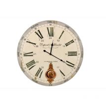 Horloge Ancienne Balancier Dupont & Allardet Blanc 58cm - Bois - Décoration d'Autrefois