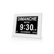 Trimec - Horloge calendrier numérique One Piece 7 pouces avec date et heure, horloge Alzheimer pour parents, rappel de médicaments pour