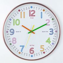 Horloge d'apprentissage analogique pour enfants - Horloge murale pour enfants - Horloge murale éducative, temps de lecture facile à apprendre,cadran