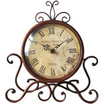 Horloge de bureau classique de style vintage, ornement silencieux, sans pile
