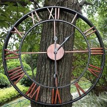 Tuserxln - Horloge de Jardin Horloge Murale de Jardin en Plein air Grande Horloge de Jardin en Chiffres Romains Horloge Extérieure en Fer Horloge