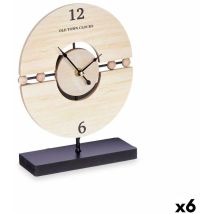 Giftdecor - Gift Decor Clock de Table Balls Black Metal Wood mdf 20,5 x 26,5 x 7 cm (6 pcs.)