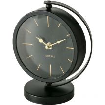 Horloge de table noire balia, aiguilles dorées, 20 cm