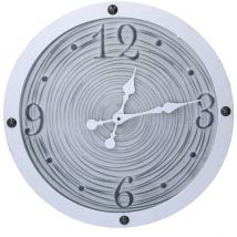 Horloge en bois avec bord blanc cmø50x3