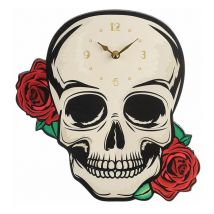 Horloge Gothique Crane et Rose