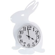 Horloge lapin en bois avec pendule blanc cm38x24x5