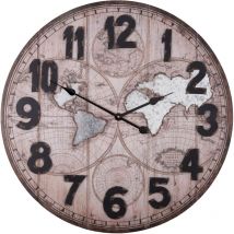 Pendule mappemonde ronde 70 cm