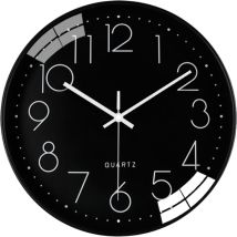 Yzmrbdqc - Horloge murale 12 pouces, élégante, moderne, silencieuse, sans tic-tac, à quartz, fonctionne avec piles, design décoratif rond pour la