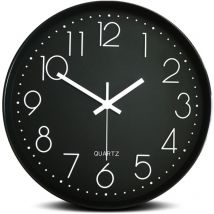 Sinbinta - Horloge Murale, 30CM (12 Pouces) Moderne Horloge de Salon à Quartz Silencieuse à Piles Ronde, Design Minimaliste Moderne décor, pour