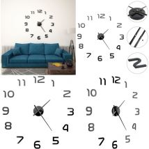 Vidaxl - Horloge murale 3D Design moderne 100 cm xxl Noir - horloge murale 3D - horloges murales 3D - Home & Living - Noir