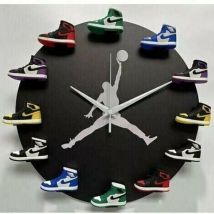 Home 30cm AJ1-12 Horloge Murale , Cadran Horloge pour la Maison Salon Chambre Bureau Café Bar Decor (Fond noir )