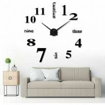 Lablanc - Horloge murale à faire soi-même, 3D, horloge murale mute diy, grande horloge murale 3D, design moderne, acrylique, horloge murale pour