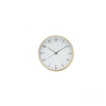 Horloge murale 'Araignée', Ø30x5cm, avec aiguilles à mouvement continu, bois et blanc (pile aa non incluse)