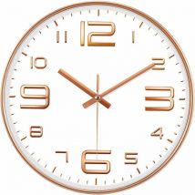 Horloge Murale à Chiffres, 30cm Horloge Murale silencieuse, Plastique, Horloge Pendule Mural, Horloge Murale à Quartz, sans de Bruit, pour Salon