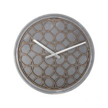 Nextime - Horloge murale NE-3212BR Diam. 39,5 cm, polyrésine/bois, gris
