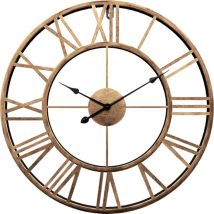 Jormftte - Horloge murale décorative, horloge rétro européenne avec grands chiffres, horloge intérieure silencieuse en métal à piles pour la maison,