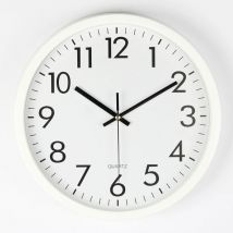 Horloge murale de 12 pouces, horloge murale ronde silencieuse et anti-tiques à quartz numérique 3D, blanche