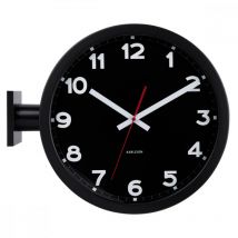 Present Time - Horloge murale double face H38cm Noir
