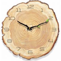 Tigrezy - Horloge murale en bois vintage, horloge murale antique sans bruits de tic-tac, horloge murale vintage de style campagnard, horloge murale