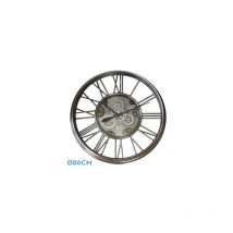 Fabrilamp - Horloge murale en nickel turin 86x86x8,5 cm engrenages avec mouvement