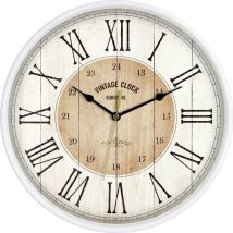 Horloge murale Eurotime 81748-07 à quartz 30.5 cm blanc
