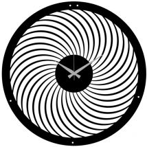 Horloge Murale Géométrique 37, Métal, Noir, 50x0,15x50 cm