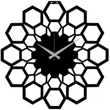 Horloge Murale Géométrique 68, Métal, Noir, 50x0,15x50 cm