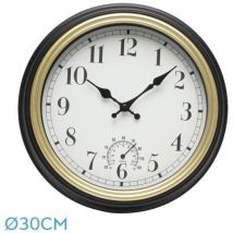 Horloge Murale Horacio Noir-or 30d Mouvement Continu