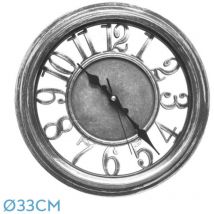 Horloge Murale Limbo Noir/Argent Mouvement Continu 33d