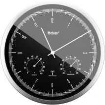 Horloge murale Mebus 19777 radiopiloté(e) 25 cm x 5 cm argent mécanisme d'horloge silencieux