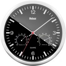 Horloge murale Mebus 56731 à quartz 25 cm x 4 cm argent