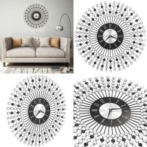 Vidaxl - Horloge murale Métal 43 cm Noir - horloge murale - horloges murales - Home & Living - Noir