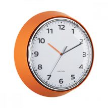 Horloge murale Modern Retro D34cm Present Time Orange