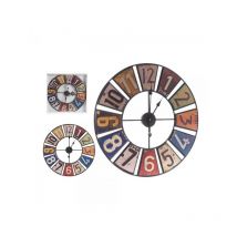 Horloge Murale Multicouleur Rétro Métal (60 x 4,5 x 60 cm)