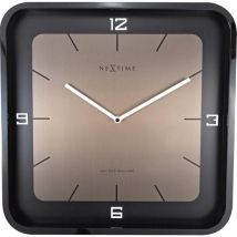 Nextime - 3518ZW horloge de de table ou murale de quartz Square Black, Brown